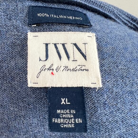 Nordstrom JWN Men's Blue Italian Merino Wool Crewneck Pullover Sweater Size XL - Picture 5 of 7